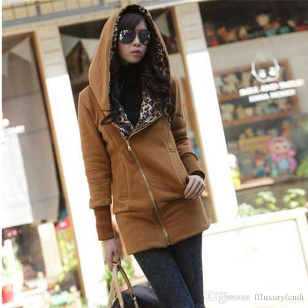 

мода leopard лоскутной женщина толстовка дизайнер с длинным рукавом твердой одежды o шея повседневной тонкий осень толстовка, Black