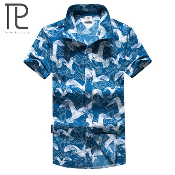 

new arrival men's 2018 summer hawaiian t beach shirt quick-drying swimwear short sleeve mens pool beach shirts big size m-5xl