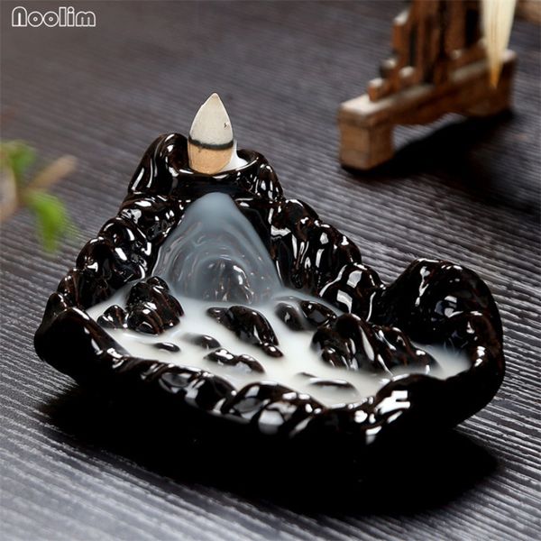 

creative retro backflow ceramic incense burner ceramic glaze smoke waterfall incense stick holder indoor censer home decor other home decor