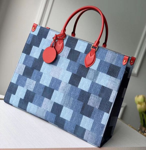 

handbags designer with purses denim ladies women lattice handbags totes leather luxury quality travel bags fashion new in lvmv, Red;black