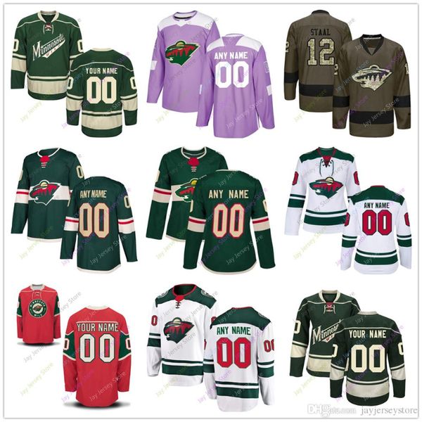 

Custom Minnesota Wild Jersey Victor Rask Brad Hunt Anthony Bitetto Pontus Aberg Brad Hunt Michael Kapla Man Woman