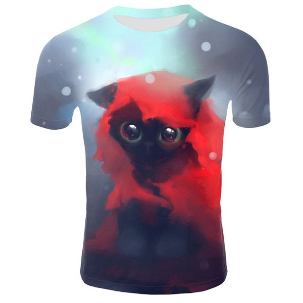 

женская футболка повседневная ночная кошка 3d harajuku футболка леди с коротким рукавом топ тройники животных печати женская футболка dropsh, White;black