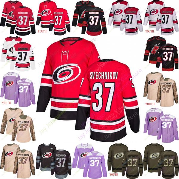 

Carolina Hurricanes #37 Andrei Svechnikov Jersey Authentic Black Alternate Wholesale Jerseys 2019 Men Women Youth Kid