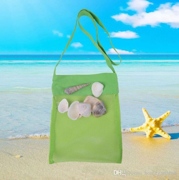 

5colors wholesale blanks children mesh shell beach seashell bag kids beach toys receive bag mesh sandboxes away 2 size