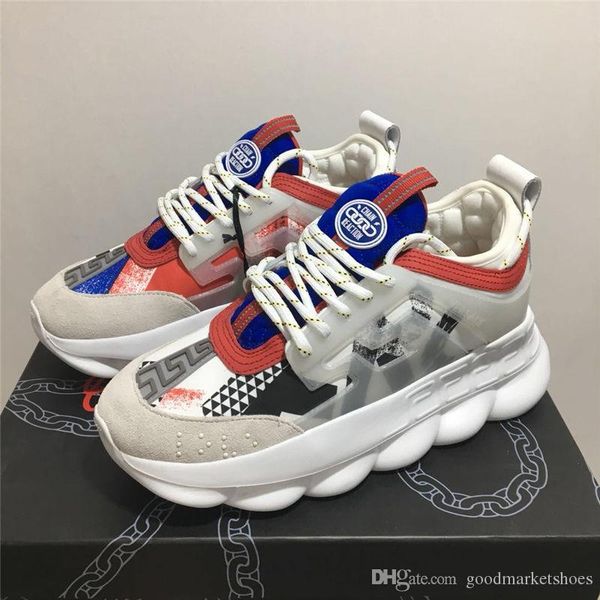 

Chain Reaction Casual Designer Sneakers Sport Fashion Casual Shoes Trainer Lightweight Link-Embossed Sole With Dust Bag