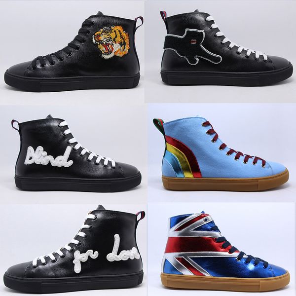 

luxury designer sneaker real leather vintage trainer with mouth print strawberry tiger web mens women casual shoes oversize sneakers 35-45, Black