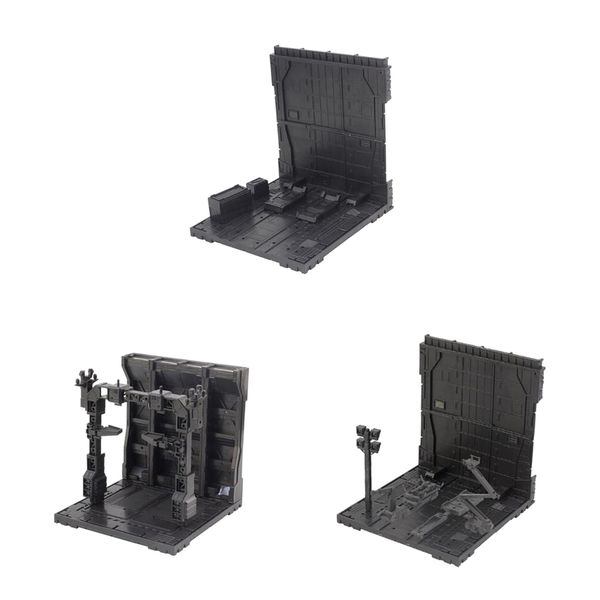 

3pieces garage frontline base scene action display model base toy home decor