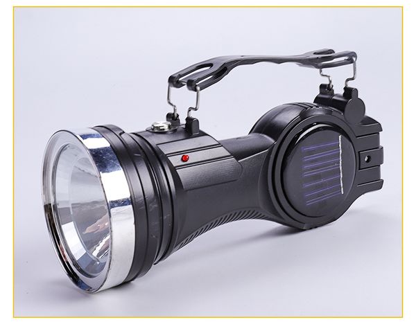 

2020 cross-border new solar charged led flashlight outdoor camping multi-function cob lighting hand-held flashlight solar lamps