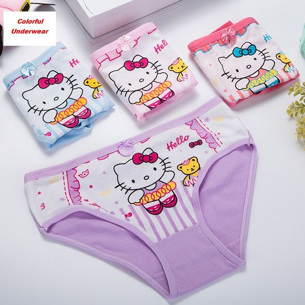 

4Pcs/Lot Baby Girls Panties Cotton Underwear Cute Underpants Minne Girl Lace Teenage Cartoon Kids Panties Children Short Briefs