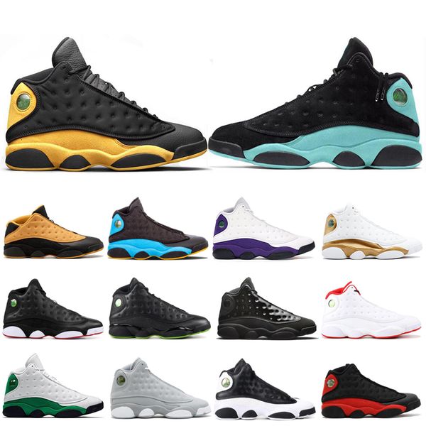 

2020 new 13 13s man basketball shoes island green black cat court purple lucky green defining moments mens sports designer sneakers