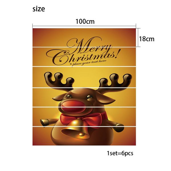 Adesivi murali Merry Christmas Deer Pattern Decalcomanie per scale decorative