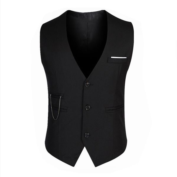 

men's business casual slim vest fashion men's solid color vest suitable for suit spring and autumn s-3xl2019 new, Black;white