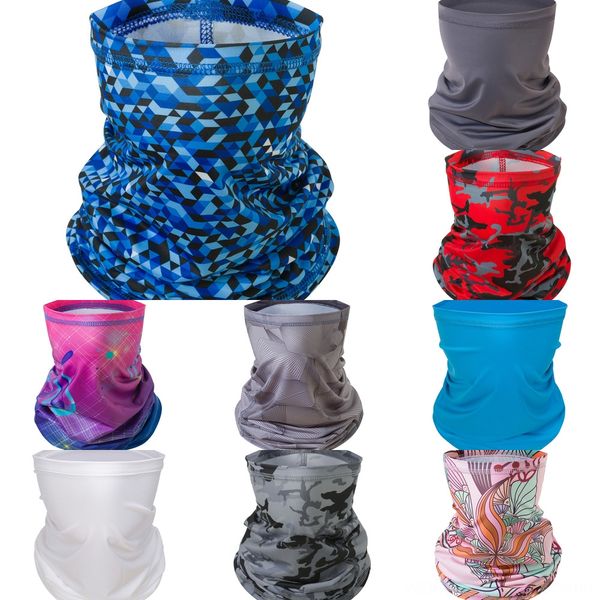 

rh3sb new ice silk sunscreen hood scarf summer outdoor riding triangle scarf face sunscreen breathable neck riding mask, Black