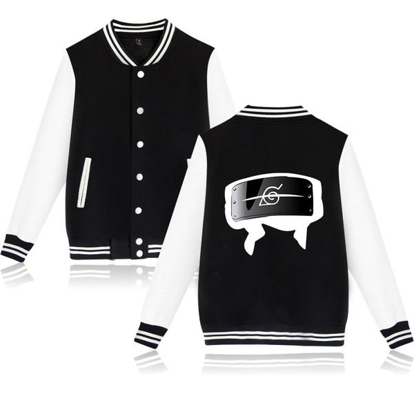 

classic anime naruto jacket men/women personality fall/winter harajuku naruto comic coolest baseball jacket, Black;brown