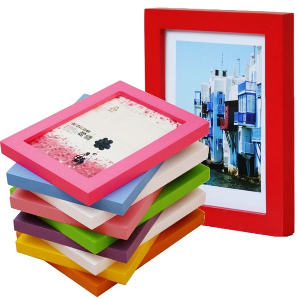 

5-14inch picture frames made of solid wood high definition glass for table display and wall mounting p frame