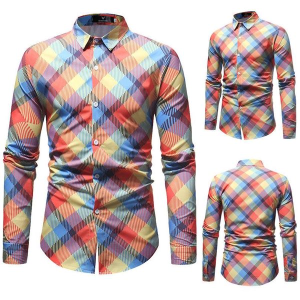 

fashionable man fashion printed blouse casual long sleeve slim shirts outwear casual spring winter new #4f12, White;black