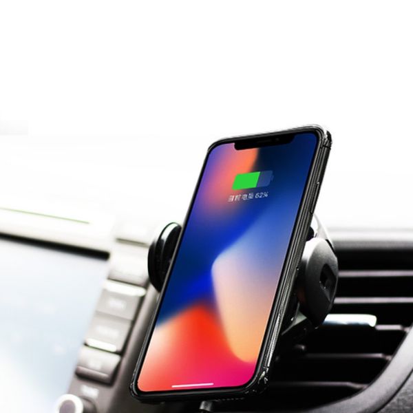 

w5s type-c 15w infrared sensor car mount stand automatic wireless charger for samsung s8 s9 note 9 8 for iphone x 8 plus qi fast charging