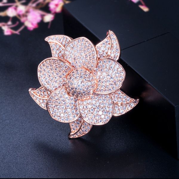 

jingyang моды горячей кооп ньиве luxe мерк ringen vrouwen meisje розы gouden bloem stijl vullen zirkoon свадьба verklaring кольцо sieraden, Golden;silver