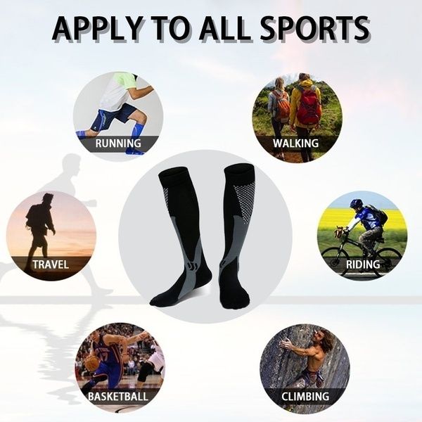 

compression socks for men women running socks for running nurses shin splints flight travel 2020, Black