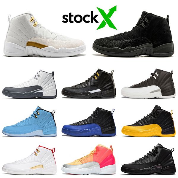 

basketball shoes 12s ovo white black new dark grey game royal black punch fiba winterized wntr off men sport sneakers