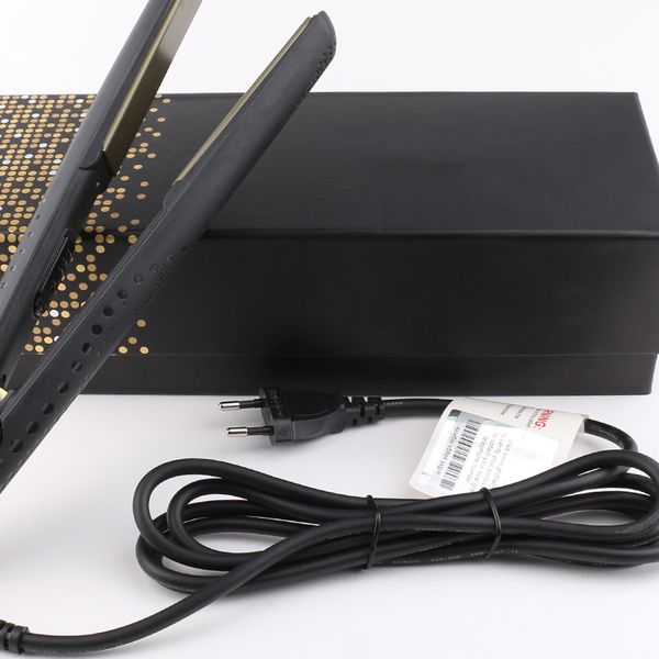 

In tock gh v gold profe ional hair traightener eu plug with retail box dhl fa t hip hair tyling tool ver ion, Black