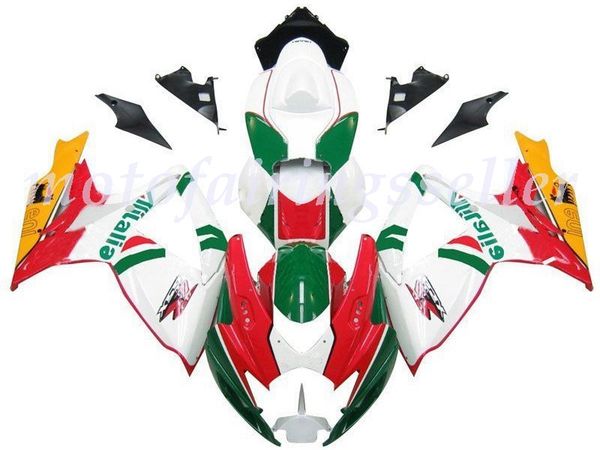 

new abs plastic fairings kit fit for suzuki gsxr600 gsxr750 gsx-r600 r750 k6 2006 2007 injection mold white red green alitalia