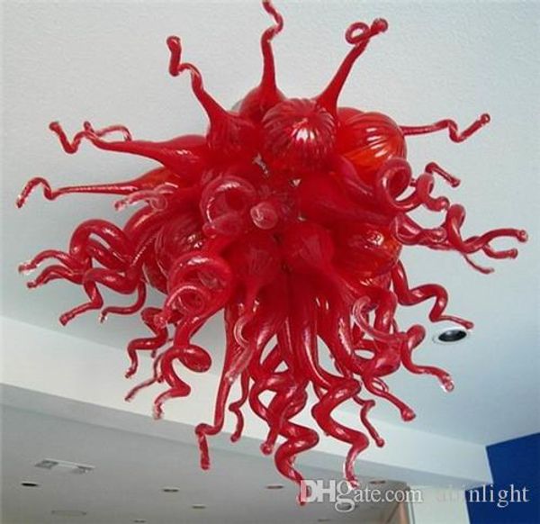 

modern art decor red hand blown glass ceiling decorative chandelier
