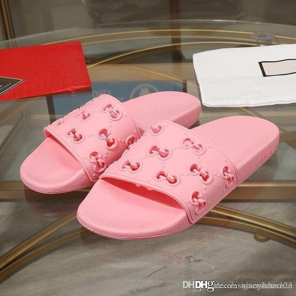 

2019 new women flip flops womens slides fashion 2019 men shoes sandals scuffs beach flip flops with box, Black