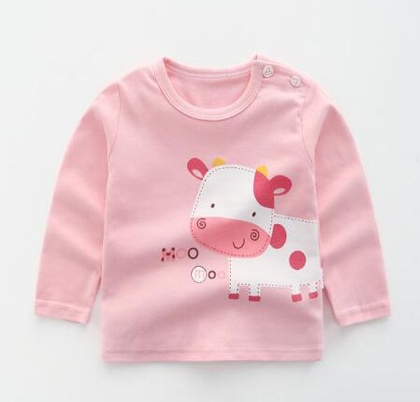 

2019 in the fall new style fashion children boy girl the cow pattern long sleeve t-shirt dqqp41, White;black