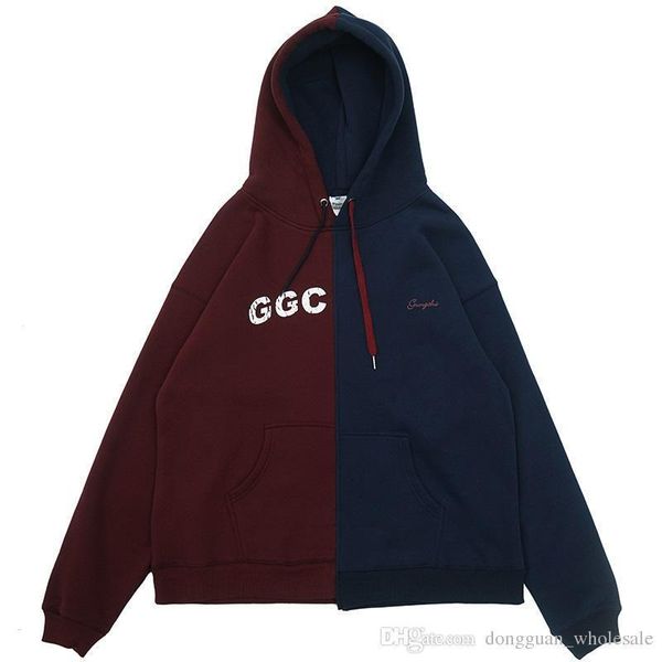 

2019 men hip hop hoodie sweatshirt retro color block harajuku hoodies streetwear loose fall winter fleece hoodie pullover cotton, Black