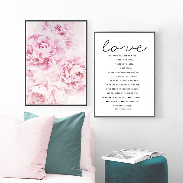 

love is patient kind print poster home living room bible verse wall art canvas painting scripture christian prints home decor