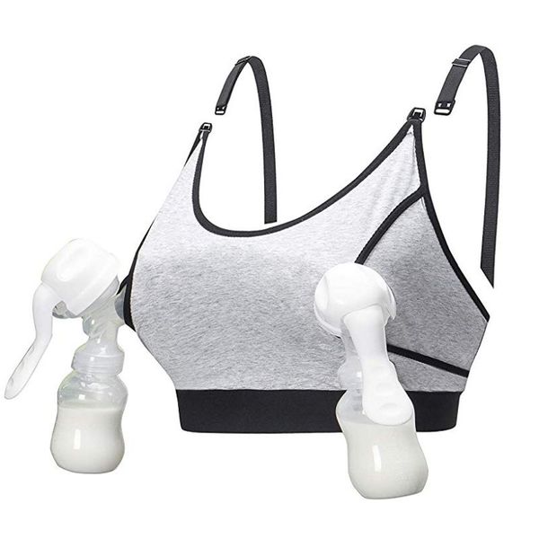 

nursing bra hands breast feeding pump pumping breastpump maternity nursing bra high quality, White