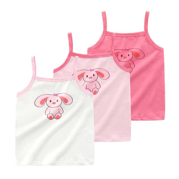 

korean-style children camisole pure cotton girls camisole cartoon baby kids versatile base shirt manufacturers wholesale, Blue