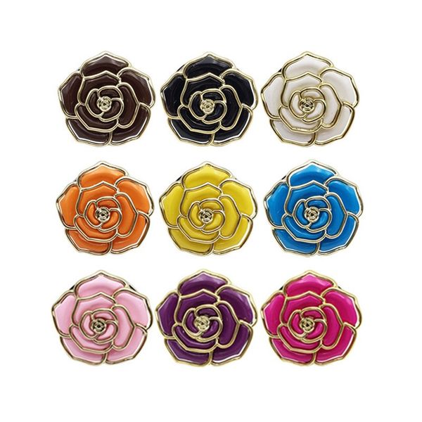 

selling gradation colored table side hang bag buckles rose shape folded hang bag hook creative portable metal desk hanger t9i00115