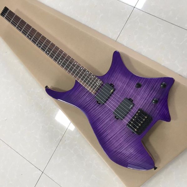 

Headle electric guitar with flamed maple ro e wood finge black hardware all color real photo gi ten