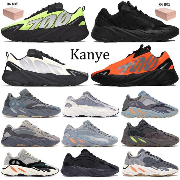 

2020 new kanye running shoes mens women 700 trainers phosphor bone shoes orange tie-dye triple black teal blue sneakers 36-46