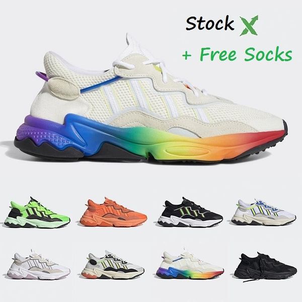 

stock x pride 3m reflective solar yellow pride xeno ozweego men women running shoes white black red pack trainer sports sneakers chaussures