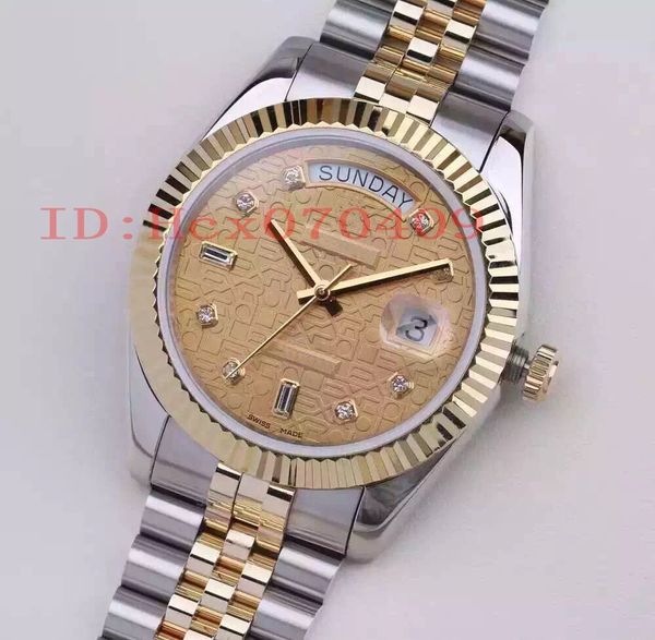 

men's wristwatch 36mm 218316 champagne dial cal. 2836 movement automatic steel luxury mens watch jf maker, Slivery;brown