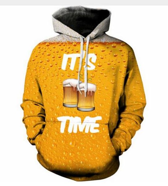 

new fashion hip hop sweatshirt men women 3d casual hoodies beer harajuku style loose pullover hoodies us0152, Black