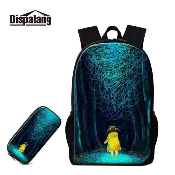

custom printed kids sublimation school bag with pen case children customized pattern sublimation backpack