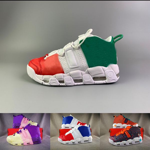 

Top Qulaity Wholesale More Uptempo Shoes Pinstripe Pack Black Croc EU City UK France Maroon Black Men women Scottie Pippen shoes Casual Shoe
