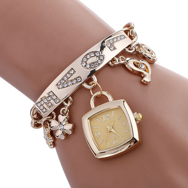 

pendant bracelet watch selling fashion luxury love rhinestone heart shape wholesales wristwatches for lady women gift dhl free, Slivery;brown
