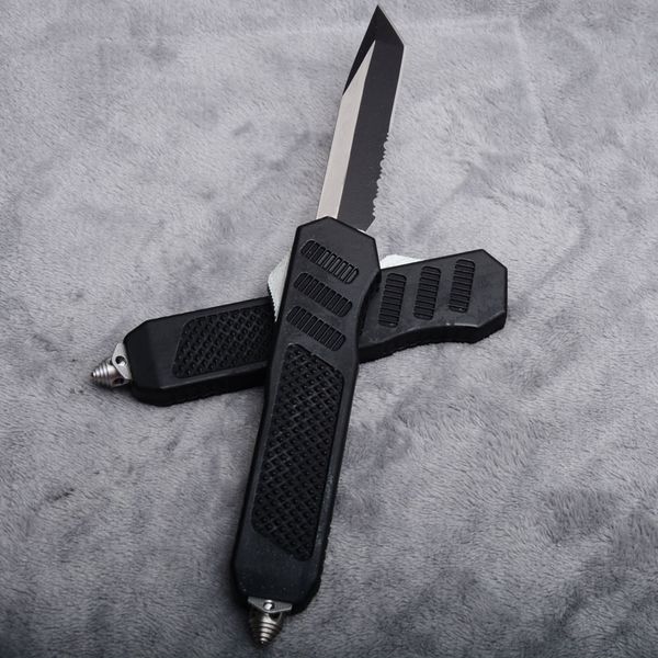 

2 Styles Combat EDC Survival Knife Double Action Automatic Tanto Point Single Fine Serrated Blade Outdoor Tactical Hiking Knives P720M R