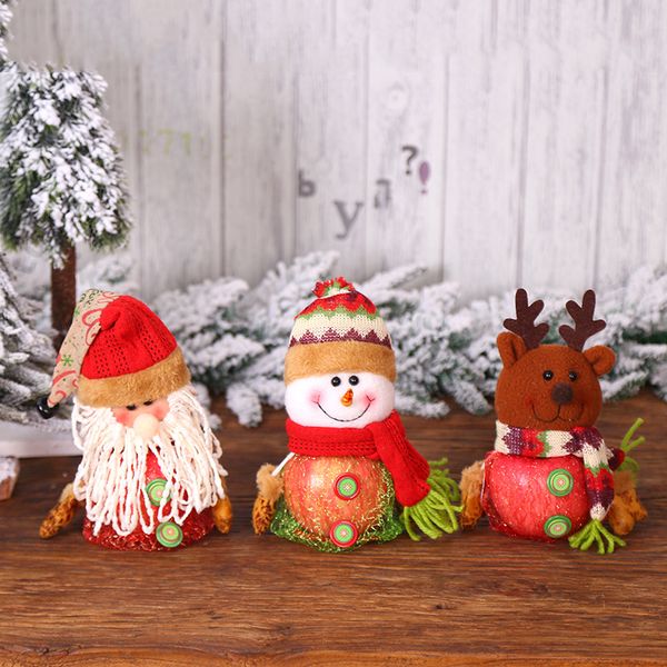

2019 christmas eve mesh apple bag snowman old apple box children candy gift bag deskdecoration christmas decor for home