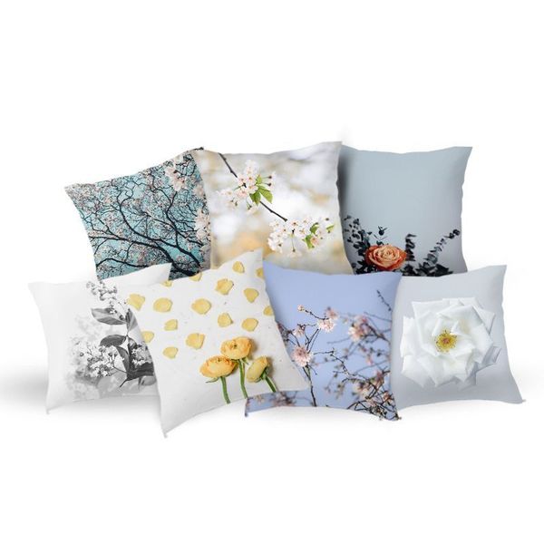 

colorful flower cushion cover sunflower rose dandelion decorative cover pillows decoration pillowcase for car home without pillow