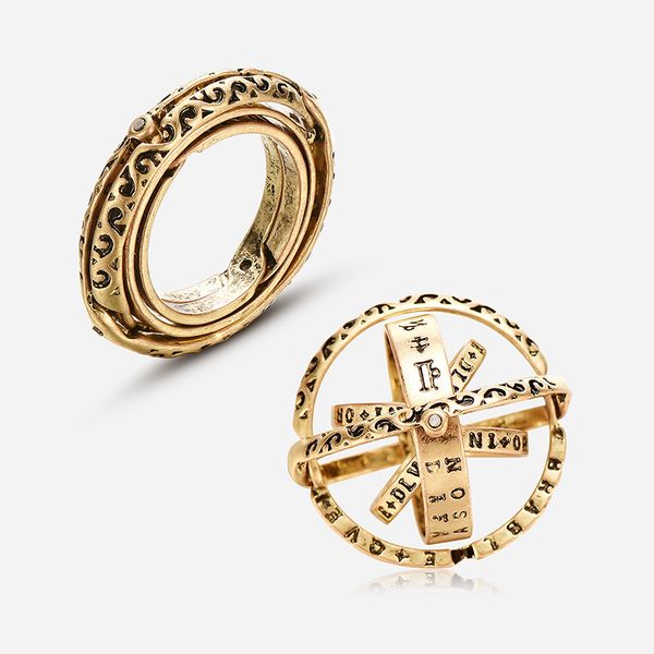 

astrosphere ring retro sphere rings invert the metamorphic universe ring jewelry for men or women gift 61195013, Golden;silver