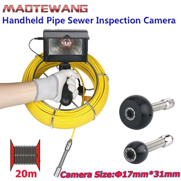 

20m 4.3 inch 17mm handheld industrial pipe sewer inspection video camera ip68 waterproof drain pipe sewer inspection camera