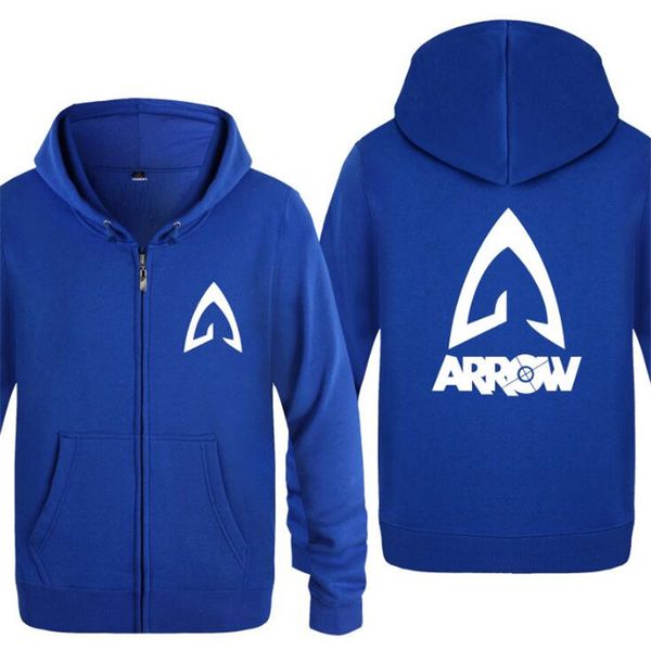 

mens hoodie movie justice league arrow hoodies men fleece long sleeve zipper jacket coat sweatshirt hip hop skate tracksuit, Black