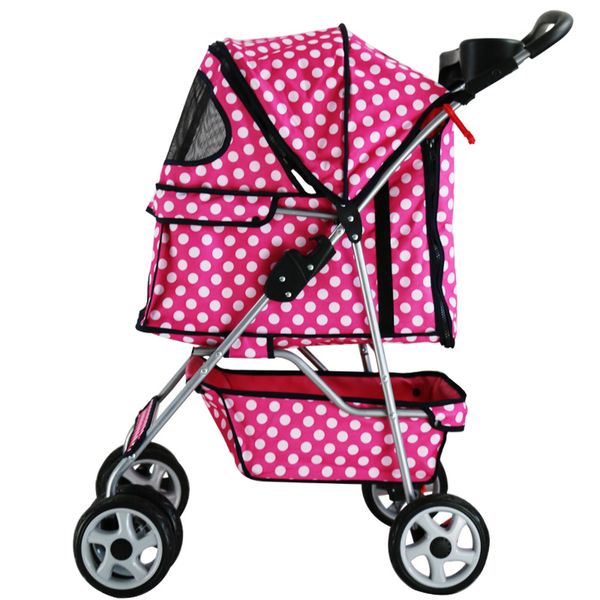 

pet stroller small and medium-sized folding can carry more than one teddy cat out of the cart