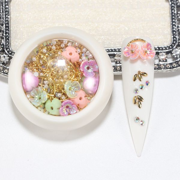 

3d nail art decoration flowers gemstones nail tips rhinestones charms